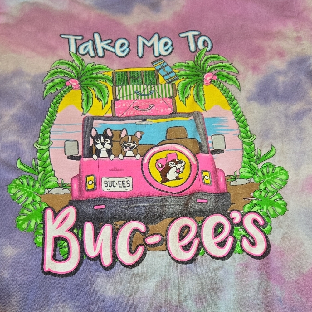 Purple Tie-Dye T-shirt with BUC-EE'S Logo